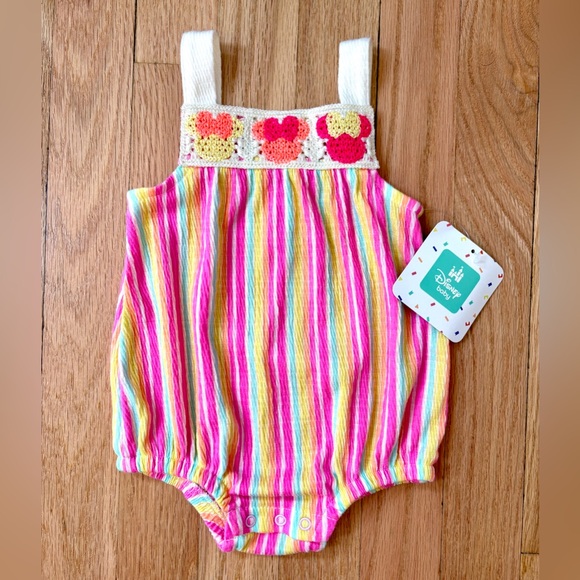 NEW Disney Striped Onesie - Picture 1 of 6